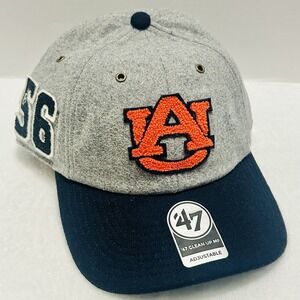 '47 Brand Auburn Tigers Off Campus Clean Up Mid Fit Hat Cap Adjustable Gray NCAA